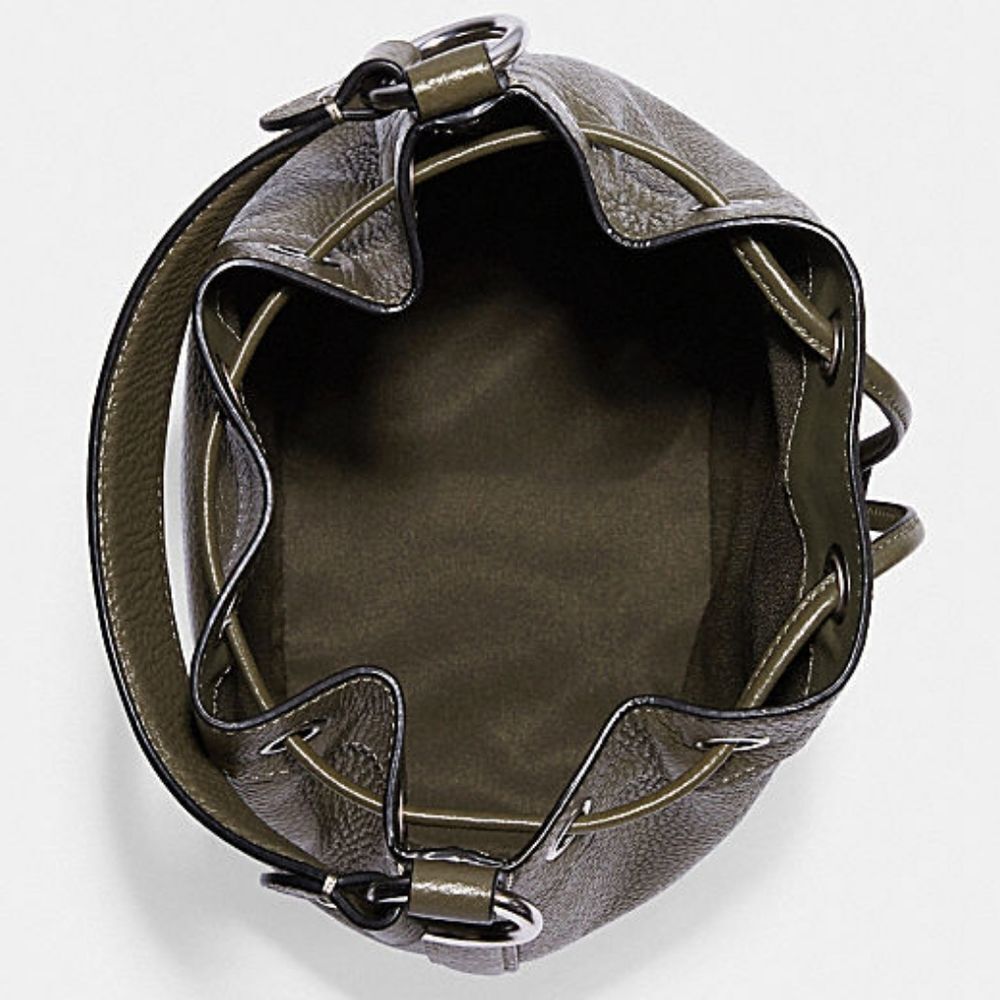 COACH Dempsey Crossbody Bucket Bag in Olive Green & Silver - Picture 5 of 14